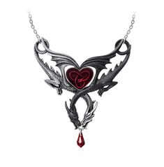 Opposite Dragons Confluence Red Crystal Hearts Pendant Necklace Strange Jewelry, Alchemy Gothic Jewelry, Fashion Infographic, Alchemy Gothic, Dragon Heart, Goth Clothing, Clothing Art, Halloween Vampire, Crystal Heart Pendant