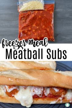 this is an image of freezer meal meatball subs