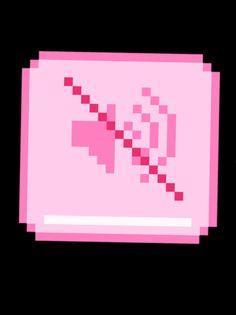 a pink computer screen with an arrow on it