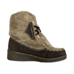 "Quoddy Moccasins Shearling Ankle Boots in Brown/Tan. $375 Retail. They are lined with shearling, including the insole, so they are warm & very comfortable. These boots are labeled as a women's size 8, but they should also be ok if you are a 7.5 (or between sizes). They will be tight if you are between an 8 and 8.5. There is a slight wedge to the heel. The heel height is 1.5\" and the front platform is .75\". The length of the rubber sole is 10.25\" & the width is 3.5\". Measurement pictures in slideshow. Thanks for looking!" Fur Ankle Boots, Boots Womens, Womens Boots Ankle, Boot Shoes Women, Moccasins, Rubber Sole, Womens Boots, Heel Height, Shoe Boots