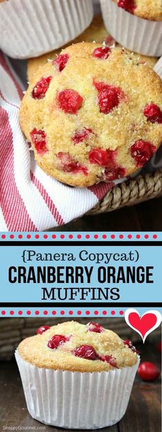 cranberry orange muffins with text overlay