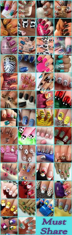 Nail Art Designs For Beginners:Go easy on yourself and start with these easy nail art designs for beginners. So all set to get started? Animal Nails, Simple Nail Art Designs, I Love Nails, Nail Polish Designs, Cool Ideas