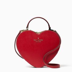 Nwt Kate Spade Love Shack Heart Crossbody Purse Leather Candied Cherry Red New. Details 7.48"H X 8.27"W X 2.36"D Handle Drop: 2.5" Strap Drop: 22" Saffiano Pvc Metal Pinmount Logo Two Way Spade Jacquard Lining Interior Front Slip Pocket Zip Around Closure Imported Dust Bag Not Included Style # Wkr00339 100% Authentic! From Smoke Free & Pet Free Environment. Cute Valentines Day Outfits, Heart Purse, Kate Spade Heart, Cherry Candy, Kate Spade Crossbody Purse, Kate Spade Outlet, Bags Kate Spade, Heart Bag, Purse Crossbody