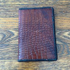 Brown Leather Crocodile Texture Wallet. 5.5” X 3.75”. 4 Internal Pocket Slots. Never Used And In Perfect Condition. Formal Rectangular Card Holder With Crocodile Pattern, Classic Wallet With Crocodile Pattern, Formal Crocodile Pattern Rectangular Card Holder, Formal Rectangular Crocodile Pattern Card Holder, Leather Crocodile Pattern Card Holder For Everyday Use, Leather Bifold Card Holder With Crocodile Pattern, Brown Business Wallets With Crocodile Pattern, Formal Brown Wallet With Crocodile Pattern, Brown Crocodile Pattern Business Wallet