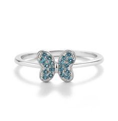 Adorable sterling silver butterfly ring with sparkling aquamarine CZs. This makes a sweet December blue topaz birthstone ring for little girls.  This will delight your little princess and makes a perfect keepsake ring. 🦋 Adorable December birthstone ring 🦋 High-quality rings are rhodium plated to prevent tarnish for little girls, toddlers, and kids. 🦋 These make the sweetest pinky rings for teens and adults as well. 🦋 This children's ring comes in a beautiful black velvet heart-shaped box ready for gifting 🦋 Available in sizes 1-5 in multiple sparkling colors. Ring Sizing:  http://bit.ly/3Wkbjnn FREE SHIPPING ON STANDARD ORDERS - Ships within 1 business day! Topaz Birthstone Ring, Heart Ring Box, Toddler Jewelry, Pinky Rings, March Birthstone Ring, December Birthstone Ring, Topaz Birthstone, Baby Rings, October Birthstone Rings