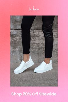 Your classic sneaker gets a major upgrade with the Lulus Cassay White Crocodile-Embossed Platform Slip-On Sneakers! Shiny crocodile-embossed faux leather shapes these slip-on sneakers that have a rounded toe upper and elastic gussets for fit. Pull tab at back. 1.5"" white bumper sole. Lightly cushioned insole. Rubber sole has nonskid markings. All Man Made Materials. Imported. Lulus | Cassay White Crocodile-Embossed Platform Slip-On Sneakers. Trendy Slip-on Platform Sneakers With Textured Sole, Low-top Slip-ons, Modern Sneakers With Textured Upper And Round Toe, White Sole Slip-on Platform Sneakers With Perforated Toe Box, White Sole Platform Sneakers With Perforated Toe Box, Trendy Slip-on Platform Sneakers With Perforated Toe Box, White Sole Sneakers With Textured Upper, Synthetic Sneakers With Textured Upper And White Sole, Modern Leather Sneakers With Textured Upper