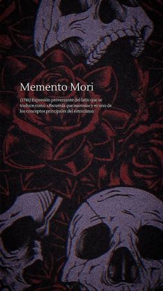 a book cover with skulls and roses in the background, which reads mementoo moi