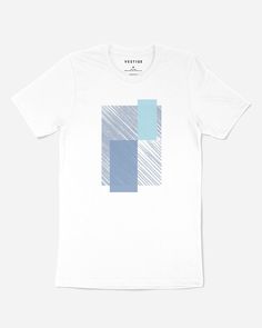 Our best-selling, abstract art graphic tee. VESTIGE designs take inspiration from modern art and NYC— where the brand was born. The shirt is cut in soft cotton and screen printed with our exclusive in-house design. Print Techniques, White Minimal, Polo Club, Blue Design, Summer Tshirts, Boys T Shirts, Stripes Design, Fashion Tees, Graphic Shirts