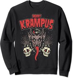 Merry Krampus Christmas Psychobilly Horror Sweatshirt Merry Krampus, Krampus Christmas, Goth Fashion Punk, Pin Up Outfits, Best Portraits, Psychobilly, Dress Pin, Modern Warfare, Branded Sweatshirts