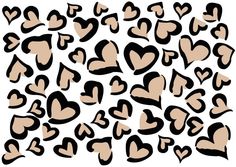 a bunch of hearts that are drawn in black and white