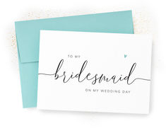 To my Bridesmaid on my wedding day card, Thank you note to bridesmaids Halloween Party Essentials, Wedding Day Cards, Bridesmaid Thank You, Wedding Numbers, How To Fold Notes, Holiday Stickers, Walk Down The Aisle