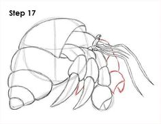 how to draw a spider step by step