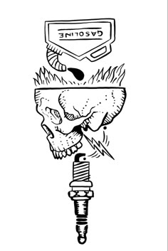 a drawing of a skull on top of a light bulb with the word cystome above it