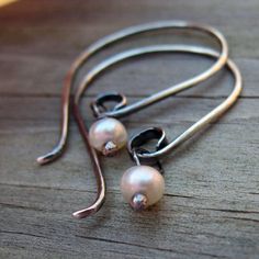 pearl and metal Handmade Minimalist Sterling Silver Pearl Earrings, Handmade Silver Minimalist Pearl Earrings, Crystal Lights, Wire Jewelry Earrings, Swarovski Crystal Drop Earrings, Sorrelli Jewelry, Simple Pearl, Pearl Dangle Earrings, Earrings Inspiration