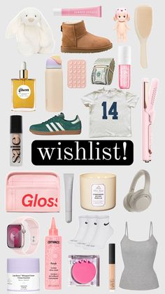 the contents of a woman's wishlist are shown