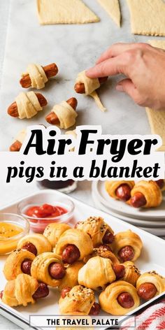 air fryer pigs in a blanket on a plate