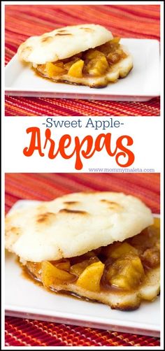 sweet apple arepass on a white plate