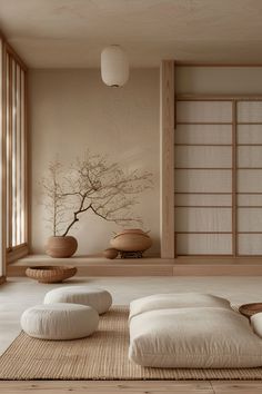 Japandi Interiors: Key Elements That Define This Unique Style - Quiet Minimal Neutral Aesthetic Interior, Japan Interior Design Living Room, Japanese Interior Design Zen, Scandinavian Spa, Interior Design Japandi, Living Room Cosy, Japanese House Interior, Japan Interior Design