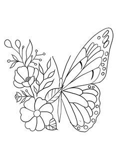 a butterfly with flowers on it's wings