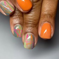 Orange Green Nails, Beauty Hacks Nails, Car Protection, Sns Nails, Trendy Nail Art Designs, Polygel Nails, Nail Stuff, Nail Files, Pretty Hands