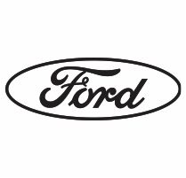 the ford logo is shown in black on a white background, and it appears to be an oval