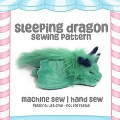 an advertisement for sleeping dragon sewing pattern