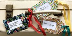 Luggage tags Simple Gifts For Friends, Simple Wedding Favors, Luggage Stand, Edible Favors, Free Sewing Pattern, Simple Gifts, Sewing Machines, How To Sew