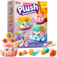 the kit includes two kits for making plush keychais