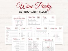 the wine party game is shown on top of a table