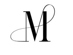 the letter m in black and white