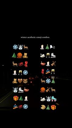 an image of christmas icons in the dark