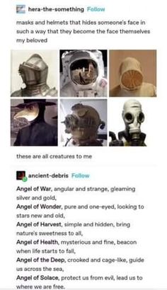 an article about the different types of helmets and their uses in science fiction, with caption below