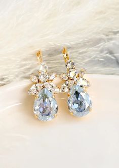 Dusty Blue Earrings Bridal Dusty Blue Earrings Dusty Blue | Etsy Bridesmaids Earrings, Blue Drop Earrings, Cocktail Parties, Crystal Drop Earrings, Crystal Drop, Gold Drop Earrings, Bridesmaid Earrings, Blue Earrings, Blue Crystals