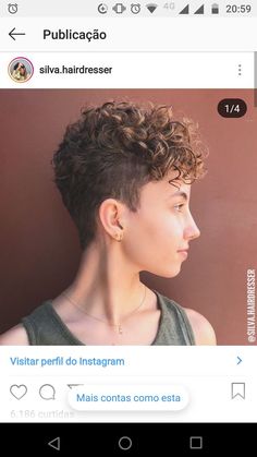 Pin by Victoria Baylis on hair | Short shaved hairstyles, Short curly haircuts, Stylish hair Pixie Inspirations, Shaved Curly Hair, Queer Hairstyles, Hairstyles Designs, Haircut Ideas Trendy, Short Permed Hair