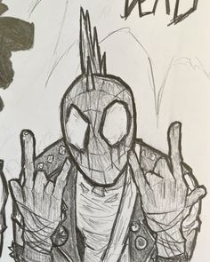 a drawing of a person with two thumbs up and the words dead on it in front of them