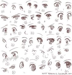 an image of many different eyes and their features in the drawing book, which shows how to