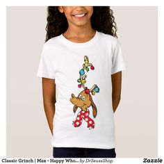 Classic Grinch | Max - Happy Wholidays T-Shirt Dr Seuss Books, Dr. Seuss, Kids Christmas Outfits, Grinch Stole Christmas, The Grinch, Christmas Books, Disney Gifts, Dr Seuss, Christmas Tshirts