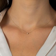 This Solitaire Diamond Necklace speaks for itself. The epitome of elegance and grace, the pendant features a dazzling diamond set in 100% recycled 14ct solid yellow gold. A classic with a conscience. 100% Recycled 14 Carat Solid Gold - Designed to last forever. Your jewellery will be more durable for daily wear - but please don't go boxing with it!  3mm natural diamond, total 0. 1 carats  Clean with warm, soapy water with a soft bristle toothbrush. Rinse thoroughly and pat dry. Store in a cool, dry place, away from the sunlight. Ensure the clasp is closed to avoid any tangling. Solitaire Diamond Necklace, Please Don't Go, September Birthstone Jewelry, Diamond Solitaire Necklace, Jewelry Ring Box, Solitaire Diamond, Pearl Jewellery Earrings, Men's Jewelry Rings, Solid Gold Jewelry