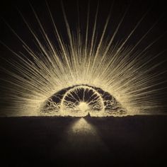 an image of the inside of a large object with light coming from it's center