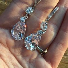 Full Crystal Bridal Necklace Rose Gold Necklace Wedding | Etsy Glamorous Drop Jewelry As Gift, Glamorous Drop Jewelry For Gifts, Wedding Crystal Jewelry With Vs Clarity, Elegant Teardrop Jewelry With Vs Clarity, Pear-shaped Rhinestone Jewelry As A Gift, Sparkling Drop Jewelry For Gifts, Vs Clarity Crystal Jewelry For Wedding, Sparkling Drop Jewelry Gift, Sparkling Drop-shaped Jewelry Gift