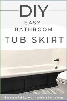 Brief overview of how I made this easy DIY bathtub skirt. #bathroomdesignideas #bathroom #diyprojects #easydiy #diy #diyideas #diyinspiration #diybathroom Subscribe to my channel for more DIY tutorials: https://www.youtube.com/channel/UC29BUJuoRahvTXIZqIErWRA?sub_confirmation=1 And check out my blog at doseofdiywithcassie.com ! Diy Bathroom Tub Makeover, Bathtub Diy Ideas, Tub Upgrade Diy, Bath Tub Skirt Ideas, Bathtub Renovation Diy, How To Upgrade Shower Tub, Diy Tub Remodel, Diy Bathtub Remodel, Bathtub Diy Makeover