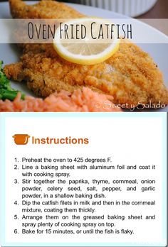 the instructions for how to make oven fried catfish