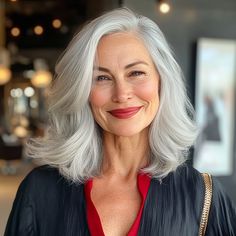 capecod8999 A pretty 60 year old woman with a Feathered Silve d9b6f6ee 92ae 4dad 970a c40b00fd8478 1 Grey Bob Hairstyles, Grey Hair Looks, Gorgeous Gray Hair, Beautiful Gray Hair, Semi Permanente, Gray Hair Growing Out, Natural Gray Hair, Haircut For Older Women, Long Bob