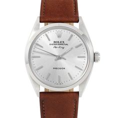 SKU#: 5500-SS-SLV-STK-SMT-MHL-CFPre-Owned Rolex 5500 Men's 34mm Air King Watch, Custom Silver Stick Dial & Rolex Stainless Steel Smooth / Domed Bezel on Leather Mahogany Band Model#: 5500 Case: Rolex 34mm Stainless Steel Case Movement: Rolex Automatic 1520 Caliber Dial: Custom Silver Dial with Stick Hour Markers (Not Made by Rolex) Bezel: Rolex Stainless Steel Smooth / Domed Bezel Band: Generic Leather Mahogany Band (Not Made by Rolex) This Beautiful Watch Comes Fully Serviced, Polished, Time-Te Classic Silver Chronograph Watch With Polished Finish, Silver Classic Chronograph Watch With Polished Finish, Classic Chronograph Watch In White Gold, Classic White Gold Chronograph Watch With Polished Finish, Classic White Gold Chronograph Watch, Classic White Chronograph Watch, Bezel Band, Air King, Pre Owned Rolex