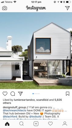 the instagram page for instagram is displayed on an iphone screen, and it appears to be looking like a house