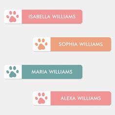 the name labels for three different types of dogs