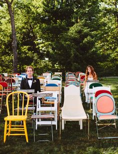 an instagram page with chairs and people sitting at tables in the grass on facebook