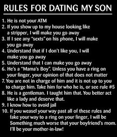 the rules for dating my son