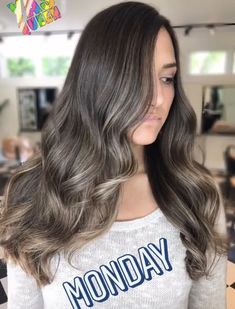 Ashy brown hair with blonde balayage. Subtle. Long hair. Babylights Shadow Balayage Dark Brown Ash, Brown Ashy Hair Balayage, Ashy Hair Balayage, Brown Ashy Hair, Blonde Balayage Subtle, Balayage Subtle, Ashy Brown Hair, Brown Hair With Blonde Balayage