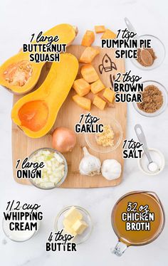 the ingredients to make this dish include butter, onions, carrots, and squash